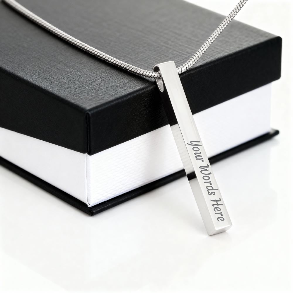 Your Story in 3D: Custom 4-Sided Bar Necklace