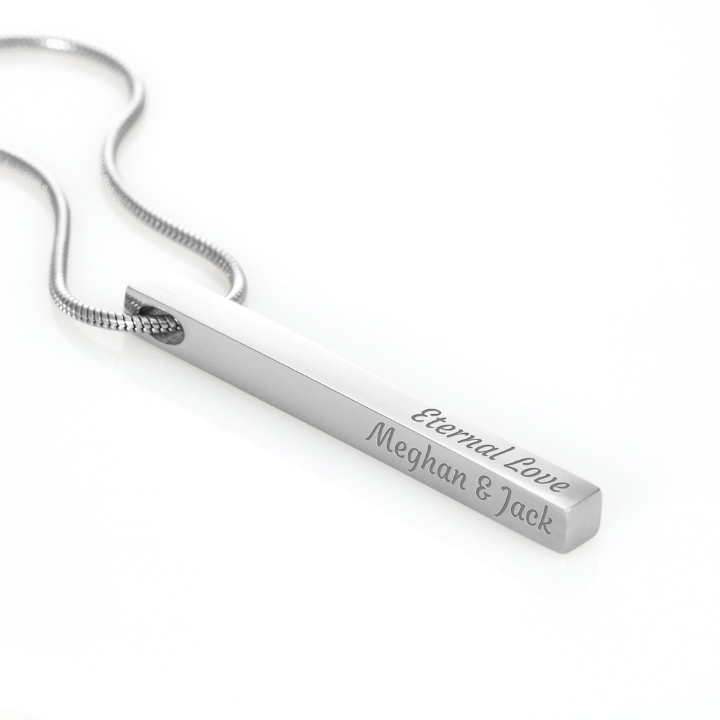 Your Story in 3D: Custom 4-Sided Bar Necklace