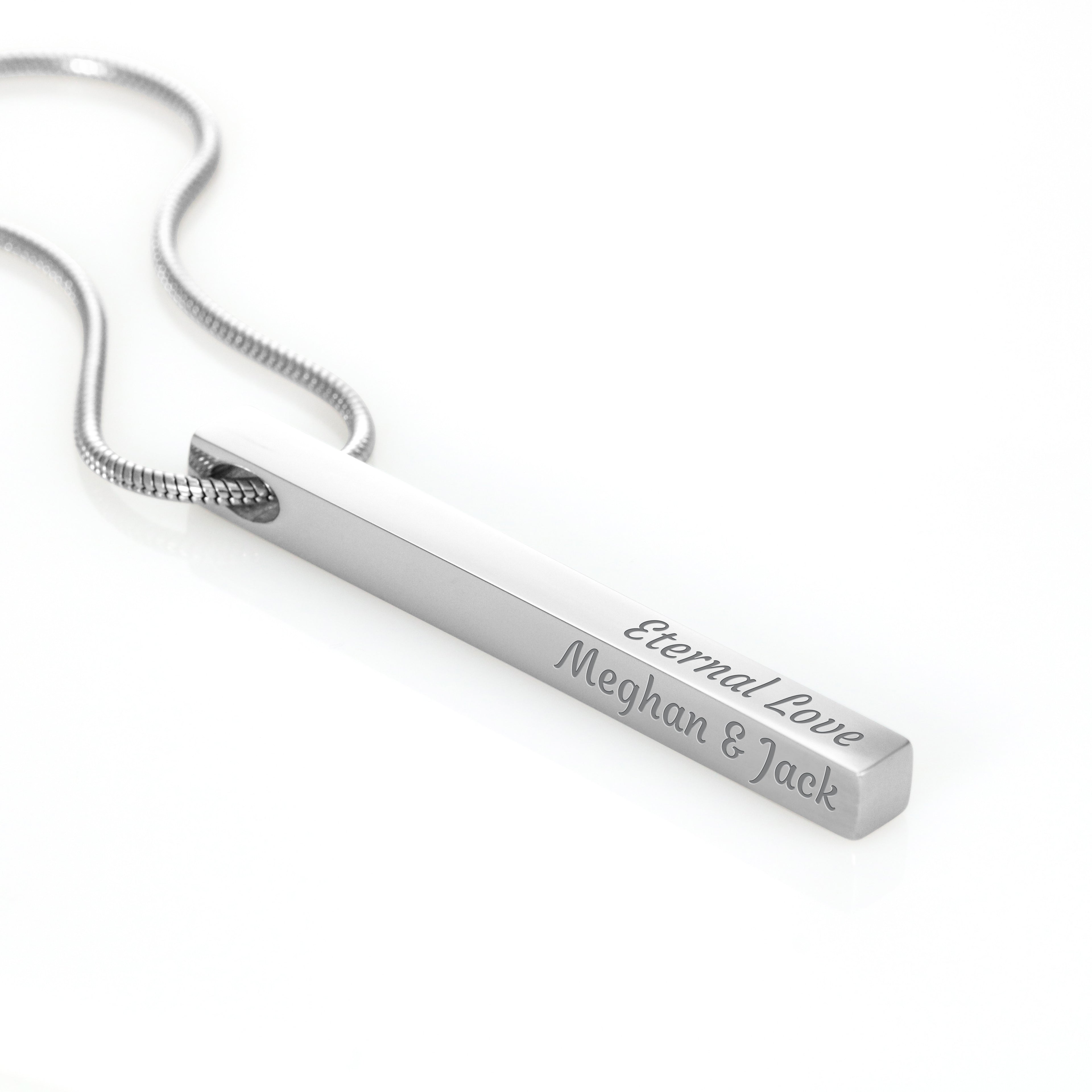 Your Story in 3D: Custom 4-Sided Bar Necklace