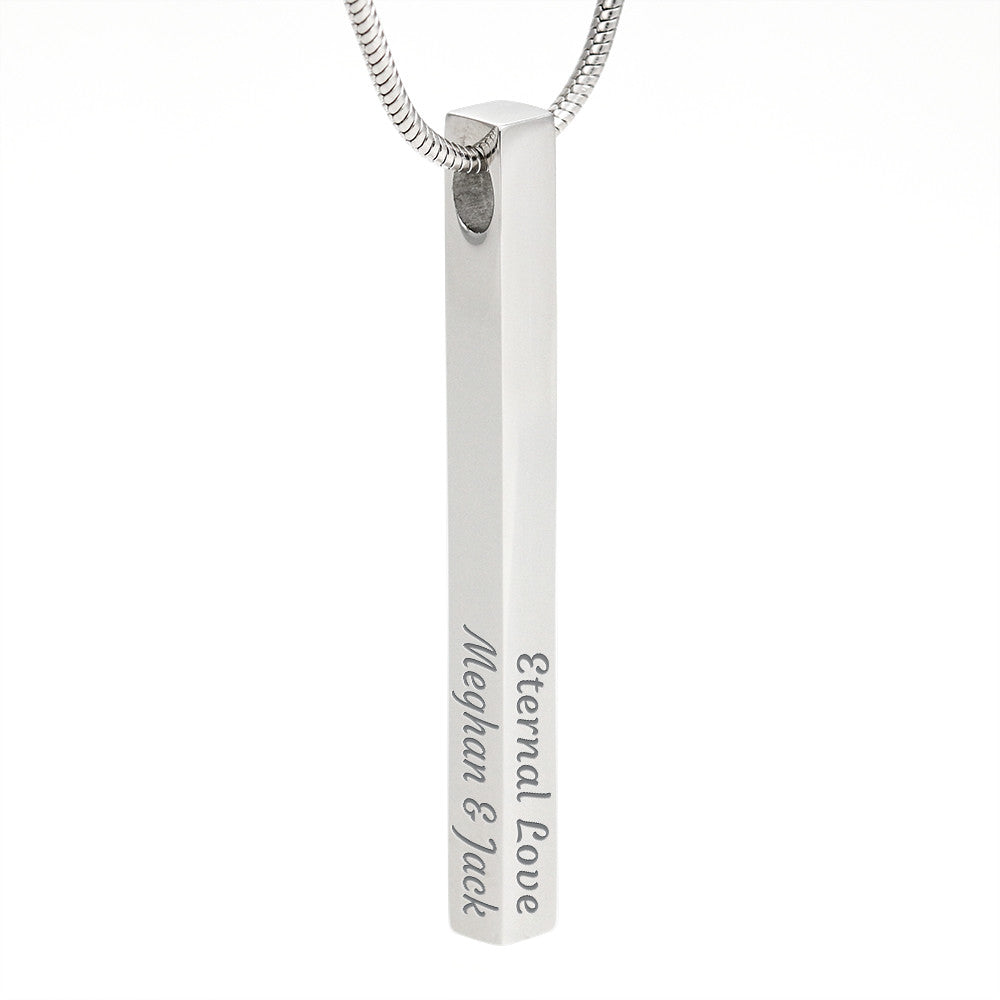Your Story in 3D: Custom 4-Sided Bar Necklace