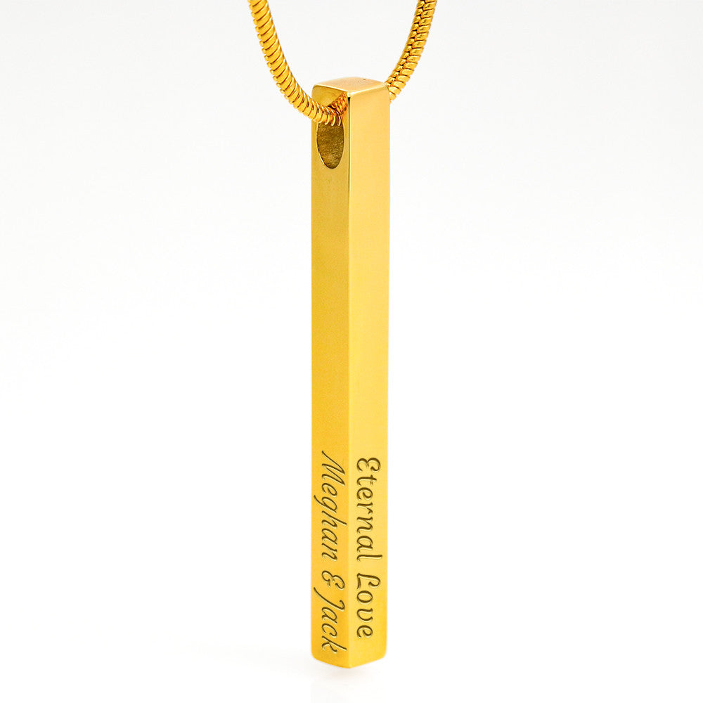 Your Story in 3D: Custom 4-Sided Bar Necklace