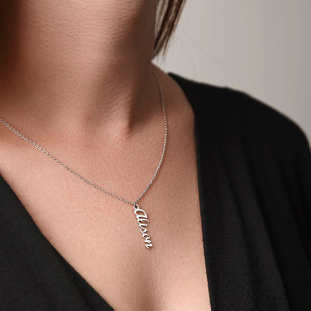 The Signature Multi-Name Vertical Bar Pendant