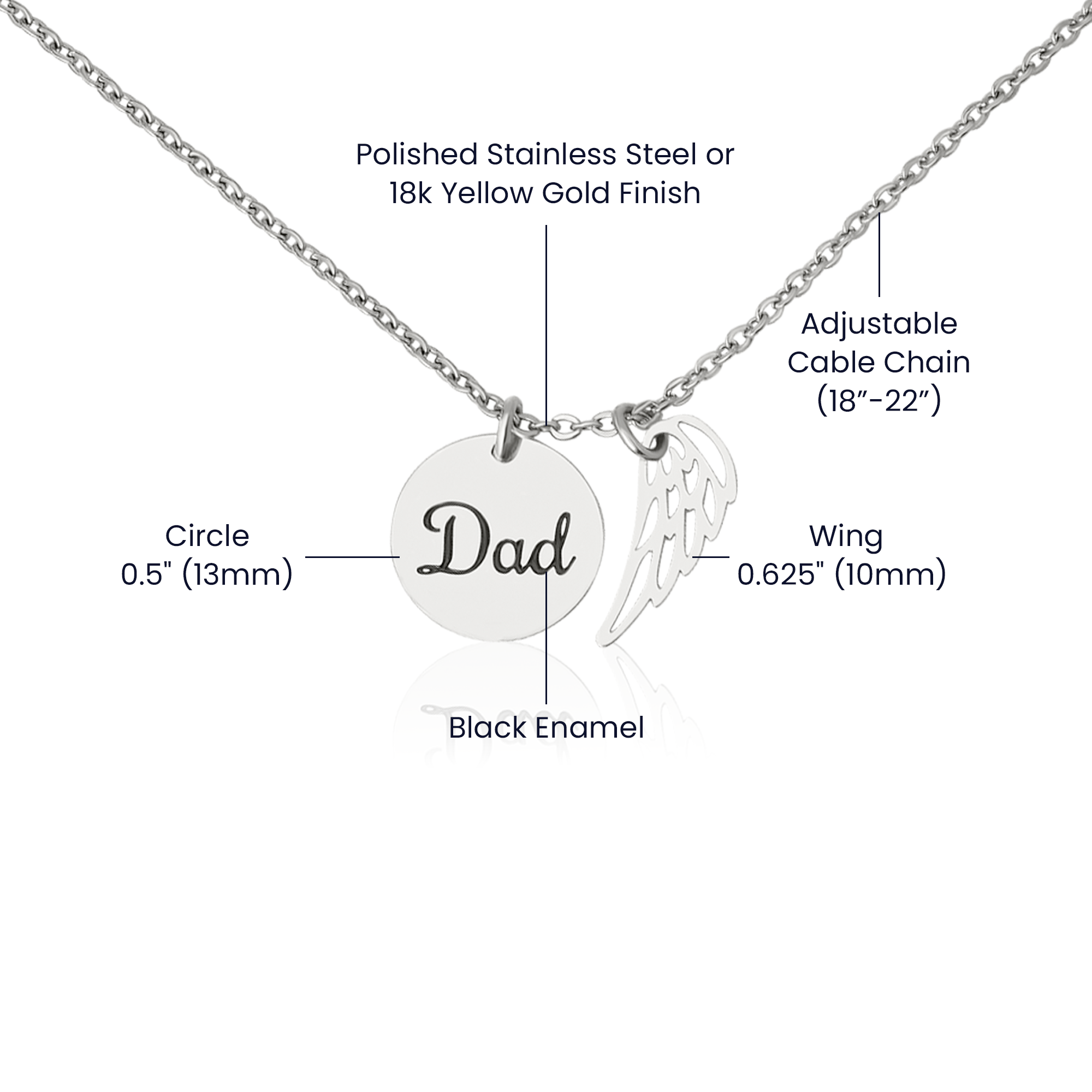 Dad, My Guardian Angel Memorial Necklace